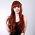 Недорогие Парики из искусственных волос-Высококачественный монолитный парик из длинных вьющихся рыжих синтетических волос с прямой челкой