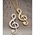 ieftine Coliere-Pentru femei Coliere cu Pandativ Muzică Notă Muzicală Ștras Auriu Argintiu Coliere Bijuterii Pentru