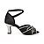 cheap Dance Shoes-Women&#039;s Latin Shoes / Ballroom Shoes Satin Buckle Heel Rhinestone / Buckle Stiletto Heel Dance Shoes Black