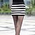 Χαμηλού Κόστους Γυναικείες Φούστες-Λευκό και μαύρο ελαστικό ριγέ δεμένη φούστα Hip Package (μέση :58-79 εκατοστών Hip :90-104 Μήκος: 56 εκατοστά)