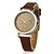 cheap Women&#039;s Watches-Men&#039;s Women&#039;s Couple&#039;s Fashion Watch Black / White / Brown Tile Wrist Watch - White Black Coffee