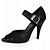 cheap Latin Shoes-Women&#039;s Latin Shoes Heel Customized Heel Buckle Black / Ballroom Shoes / Leather