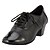 abordables Zapatos de baile-Hombre Zapatos de Baile Moderno / Salón Cuero Tacones Alto Con Cordón Tacón Bajo No Personalizables Zapatos de baile Negro