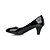 זול נעלי עקב לנשים-נעלי נשים - בלרינה\עקבים - עור פטנט - עקבים - שחור / לבן - שמלה - עקב סטילטו