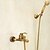 cheap Outdoor Shower Fixtures-Antique Brass Shower Faucet Set,Wall Mounted Rainfall Single Handle Two Holes Shower Mixer Taps with Hot and Cold Switch