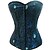 billiga Historiska- och vintagedräkter-Phoenix Tail Feather Ink Blue Gothic Lolita Korsett