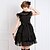 preiswerte Lolita Kleider-Gothik Lolita Kleid Damen Mädchen Chiffon Japanisch Cosplay Kostüme Schwarz Solide Ärmellos Mittlerer Länge