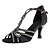 cheap Latin Shoes-Women&#039;s Latin Shoes / Salsa Shoes Satin Buckle Heel Rhinestone / Buckle Customized Heel Customizable Dance Shoes Black / Fuchsia / Leather / EU40
