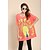 cheap Women&#039;s Tops-Women&#039;s Plus Size Peacock Print Cape Sleeve Blouse