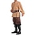 cheap Historical &amp; Vintage Costumes-Knight Ritter Soldier Pants Waist Belt Shirt Men&#039;s Vintage Style Medieval Renaissance Festival / Holiday Polyurethane Leather Brown Men&#039;s Easy Carnival Costumes Patchwork