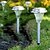 cheap LED Outdoor Lights-Set of 4 White Solar Powered LED Rechargeable Stainless Steel Garden Path Light