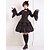 cheap Lolita Dresses-Ribbons Gothic Lolita Lace Dress Outfits Women&#039;s Girls&#039; Cotton Japanese Cosplay Costumes Plus Size Customized Black Ball Gown Solid Colored Puff Balloon Sleeve Long Sleeve Knee Length Medium Length