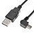 preiswerte USB-Kabel-Ein USB-Stecker auf Mini-USB 90 Grad nach rechts Datenkabel Schwarz (0.5m)