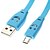 cheap Cables-USB A Male to Micro USB Male Flat Type Smile Face Blue (1M)