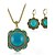 cheap Jewelry Sets-Vintage Flower Pattern Necklace&amp;Earring Set