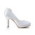 cheap Women&#039;s Heels-Women&#039;s Wedding Summer Flower Stiletto Heel Satin Stretch Satin Silver Black White