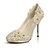 Χαμηλού Κόστους Γυναικεία Τακούνια-κομψές γόβες σατέν στιλέτο / κλειστό toe με λουλούδι γάμο / κόμμα παπούτσια