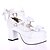 abordables Chaussures de Lolita-Chaussures Doux Sweet Lolita Talon haut Chaussures Nœud papillon 7.5 cm CM Blanc Pour Femme Cuir PU / Cuir polyuréthane Cuir polyuréthane Déguisement d&#039;Halloween / Princesse