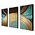 זול ציורים אבסטרקטיים-ציור שמן צבוע-Hang מצויר ביד - מופשט מודרני כלול מסגרת פנימית / שלושה פנלים / בד מתוח