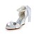 cheap Wedding Shoes-Women&#039;s Spring / Summer Wedge Heel Wedding Rhinestone / Bowknot / Imitation Pearl Satin / Stretch Satin White / Black / Purple / EU36