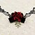 abordables Bijoux de Lolita-Main Bloody Rose Dentelle Noir et Rouge et satin Gothic Lolita Collier