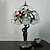 billige Lamper og lampeskjermer-40w vakre vintage bordlampe med rød blomst og grønt bladmønster-gudinne kroppen pol