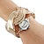 preiswerte Damenuhren-Frauen-analoge Quarz-Armbanduhr (Gold)
