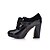 ieftine Ghete de Damă-Dame Primăvară Toamnă Iarnă Pantofi la Modă Imitație de Piele Casual Toc Gros Dantelă Negru