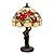 billige Lamper og lampeskjermer-40w vakre vintage bordlampe med rød blomst og grønt bladmønster-gudinne kroppen pol