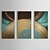 levne Abstraktní malby-Hang-malované olejomalba Ručně malované - Abstraktní Moderní Obsahovat vnitřní rám / Tři panely / Reprodukce plátna
