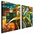 cheap Top Artists&#039; Oil paitings-Hand-Painted Abstract Horizontal Canvas Oil Painting Home Decoration Two Panels