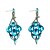 cheap Earrings-Fashion Rose Gold Color Plated Alloy With Blue Crystal Earrings