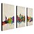 levne Abstraktní malby-Ručně malované Abstraktní / Abstraktní krajinka Tři panely Plátno Hang-malované olejomalba For Home dekorace
