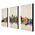 cheap Abstract Paintings-Hand-Painted Abstract / Abstract Landscape Three Panels Canvas Oil Painting For Home Decoration