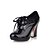 ieftine Ghete de Damă-Dame Primăvară Toamnă Iarnă Pantofi la Modă Imitație de Piele Casual Toc Gros Dantelă Negru