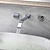 billige Armaturer til badeværelset-Håndvasken vandhane - Vandfald Krom Vægmonteret Tre Huller / To Håndtag tre hullerBath Taps