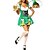 cheap Men&#039;s &amp; Women&#039;s Halloween Costumes-Beer Girl Forest Pixie Green Dress with Ribbon