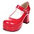 halpa Lolita Fashion Costumes-Women&#039;s Girls&#039; Lolita Shoes Classic Lolita Handmade High Heel Shoes Solid Colored Red PU Leather / Polyurethane Leather 7.5 cm