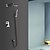 levne Sprchové baterie-mosazné sprchové baterie, nástěnný moderní chromový nástěnný držák s jednou rukojetí se čtyřmi otvory s ruční dešťovou sprchou
