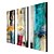 billige Abstrakte malerier-Hang-Painted Oliemaleri Hånd malede Vertikal Abstrakt Moderne Europæisk Stil Omfatter indre ramme / Tre Paneler