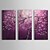 voordelige Topkunstenaars olieverfschilderijen-olieverfschilderij bloemen paarse bloem boom met gestrekte kader set van 3 1308-fl0747 met de hand beschilderd doek