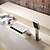billige Badekarsarmaturer-Badekarshaner - Moderne Krom Romersk Kar Keramik Ventil Bath Shower Mixer Taps / Enkelt håndtag tre huller