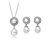 abordables Parures de Bijoux-Platine Alliage magnifique plaqué avec perle et collier en cristal &amp; boucles d&#039;oreilles