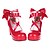 abordables Zapatos Lolita-Zapatos Gosurori Amaloli Lolita Clásica y Tradicional Amaloli Clásica Princesa Tacón alto Zapatos Lazo 7 cm CM Rojo Para Mujer Cuero Patentado Disfraces de Halloween