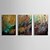 cheap Oil Paintings-Hand Painted Oil Painting Abstract with Stretched Frame Set of 3 1308-AB0597