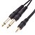cheap Audio Cables-JSJ® 1.5M 4.92FT 3.5mm Single Track Male to 2x6.35mm Dual Track Male Audio Cable Black for KTV Recording