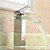 billige Armaturer til badeværelset-Håndvasken vandhane - Vandfald Krom Centersat Et Hul / Enkelt håndtag Et HulBath Taps / Messing