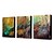 cheap Oil Paintings-Hand Painted Oil Painting Abstract with Stretched Frame Set of 3 1308-AB0597