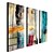 billige Abstrakte malerier-Hang-Painted Oliemaleri Hånd malede Vertikal Abstrakt Moderne Europæisk Stil Omfatter indre ramme / Tre Paneler