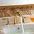 お買い得  浴室・洗面台用水栓金具-バスルームのシンクの蛇口 - 滝状吐水タイプ Ti-PVD 組み合わせ式 三つ / 二つのハンドル三穴Bath Taps